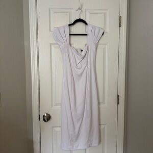 Abercrombie Women’s Clean Off-the-shoulder Midi Dress in White